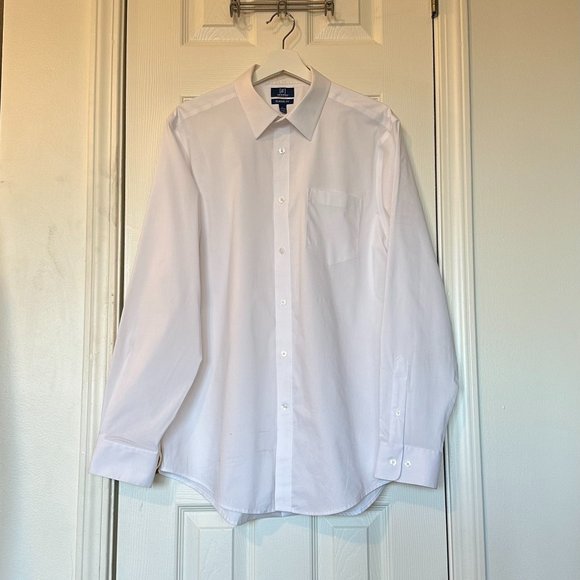 George Men's Classic Dress Shirt with Long Sleeves, White - Picture 1 of 3